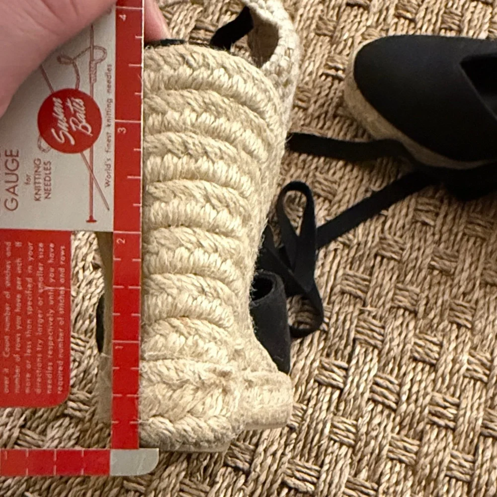 Soludos Black Espadrille Wedge Shoes - Picture 12 of 13